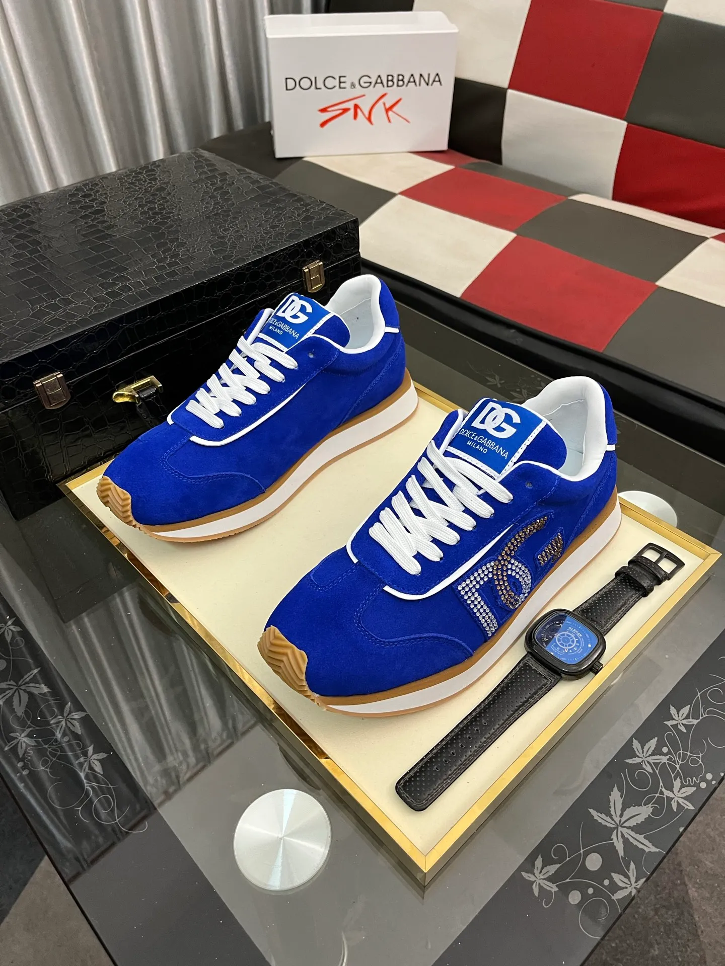 Men's Men's Shoes💰458⌚️⌚️Dolce&Gabbana••DG✔️High-end men's sports•casual shoes. Original goods from top counters. Original imported cowhide, multi-material splicing design ➕Imported cowhide lining, cowhide feet ➕Original TPR elastic outsole.  Size: 36-46